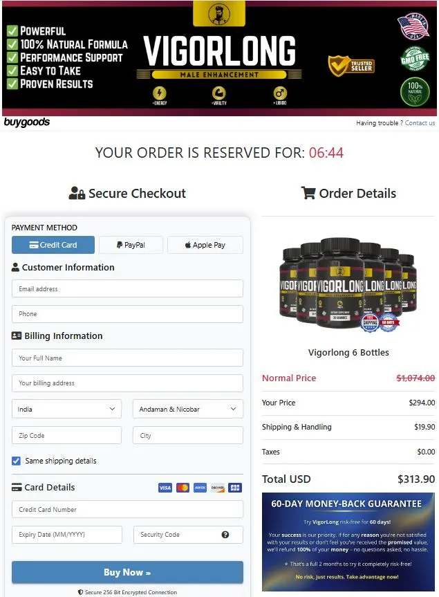 Secure VigorLong Checkout